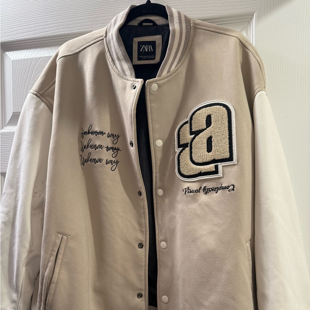 Khaki Unknown Way Zara Lettermen Jacket